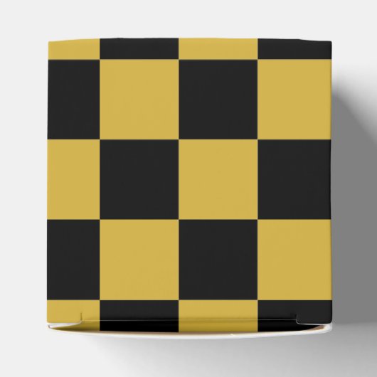 Black with Metallic Gold Square Pattern Classic Geschenkschachtel (Oben)