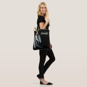 Black with Watercolor Leaves Named  Tasche (Am Model)