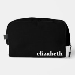 Black with White Name Waschbeutel