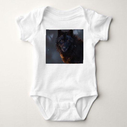 Black Wolf Baby Strampler (Vorderseite)