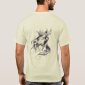 "Black Wolf Brush Art: T-Shirt & Kunst" (Rückseite)