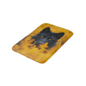 Black Wolf Dog German Shepherd Badematte (Schrägansicht)