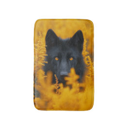 Black Wolf Dog German Shepherd Badematte