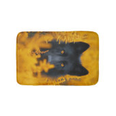 Black Wolf Dog German Shepherd Badematte (Vorderseite)