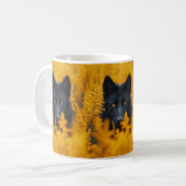 Black Wolf Dog German Shepherd Kaffeetasse (Vorderseite Links)