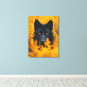 Black Wolf Dog German Shepherd Leinwanddruck (Insitu (Holzboden))