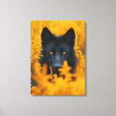Black Wolf Dog German Shepherd Leinwanddruck (Vorderseite)