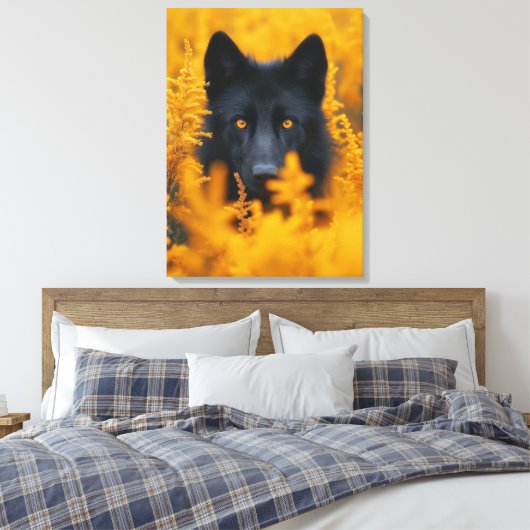 Black Wolf Dog German Shepherd Leinwanddruck (Insitu (Schlafzimmer))