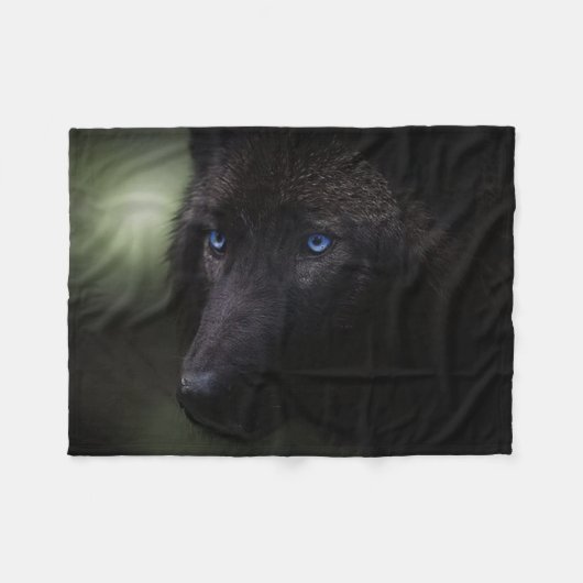 Black Wolf Fleecedecke (Vorderseite (Horizontal))
