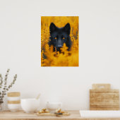 Black Wolf German Shepherd Dog Poster (Küche)