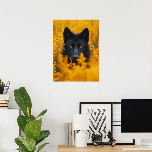Black Wolf German Shepherd Dog Poster (Heimbüro)