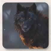 Black Wolf Getränkeuntersetzer (Vorderseite)