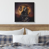 Black Wolf Howling Leinwanddruck (Insitu (Schlafzimmer))
