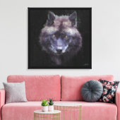 Black Wolf Impressionist Wildlife Art Leinwand (Insitu (Wohnzimmer))