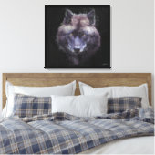 Black Wolf Impressionist Wildlife Art Leinwand (Insitu (Schlafzimmer))