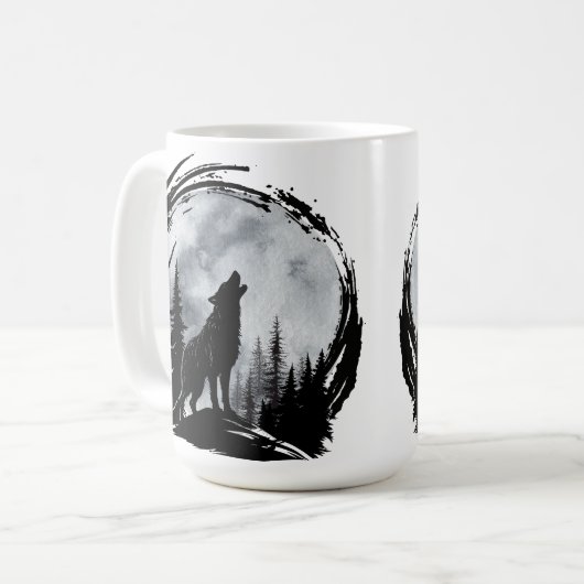 Black Wolf Kaffeetasse (Vorderseite Links)