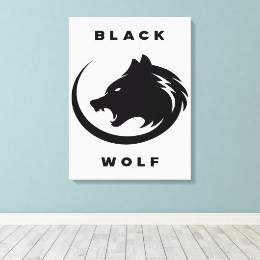 black wolf leinwanddruck (Insitu (Holzboden))