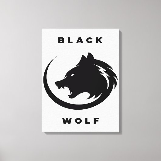 black wolf leinwanddruck (Vorderseite)