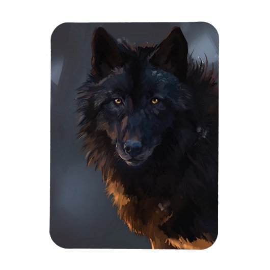 Black Wolf Magnet (Vertikal)