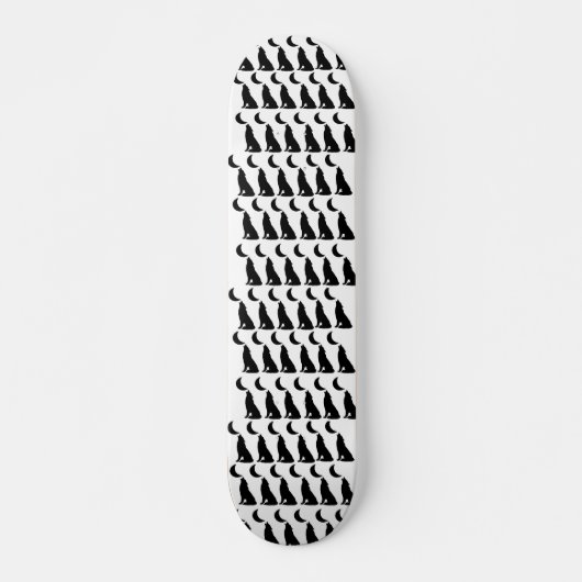 Black Wolf Mond Skateboard-Geschenk für Teenager-J Skateboard (Vorne)