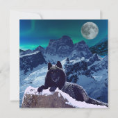 Black Wolf Moon | Gotische Flachkarte (Vorderseite)
