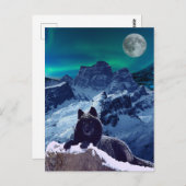 Black Wolf Moon | Gotische Postkarte (Vorne/Hinten)