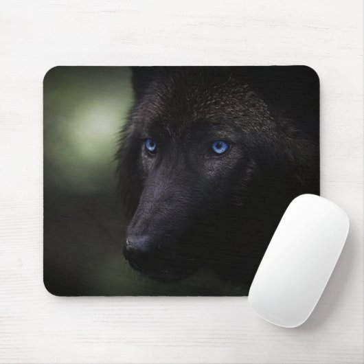 Black Wolf Mousepad (Mit Mouse)