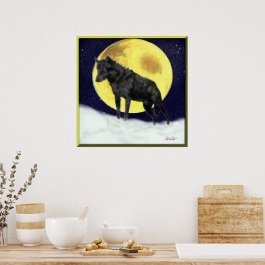 Black Wolf Poster (Küche)