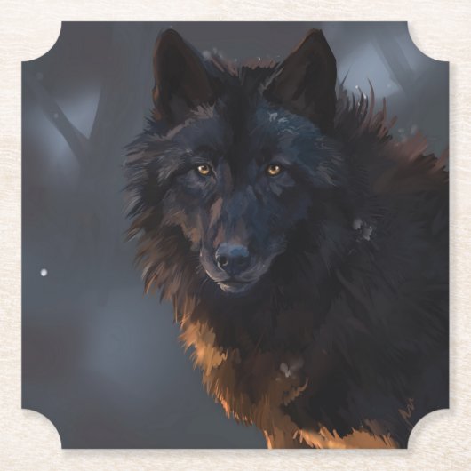 Black Wolf Untersetzer (Vorderseite)
