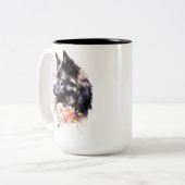 Black Wolf Zweifarbige Tasse (Vorderseite Links)