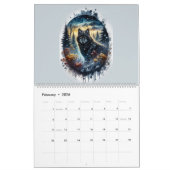 Black Wolves Snowy Northern Forest Calendar Kalender (Feb 2026)