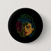 Black Woman African Afro Hair Cool Black History m Button (Vorderseite)