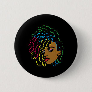 Black Woman African Afro Hair Cool Black History m Button