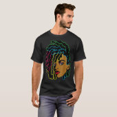 Black Woman African Afro Hair Cool Black History m T-Shirt (Vorne ganz)