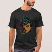Black Woman African Afro Hair Cool Black History m T-Shirt (Vorderseite)