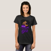 Black Woman Afro In October We Wear Purple Domesti T-Shirt (Vorne ganz)