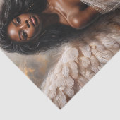 Black Woman Angel Holding Harp Seidenpapier (Ausschnitt)