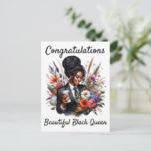 Black woman birthday card feiertagspostkarte (Stehend Vorderseite)