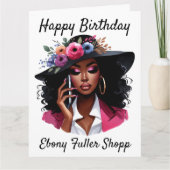 Black woman birthday card karte (Vorderseite)
