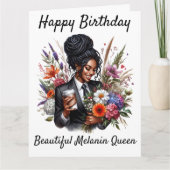Black woman birthday card karte (Vorderseite)