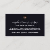 Black Woman Crystal Ball Energy Reiki Meditation Visitenkarte (Rückseite)