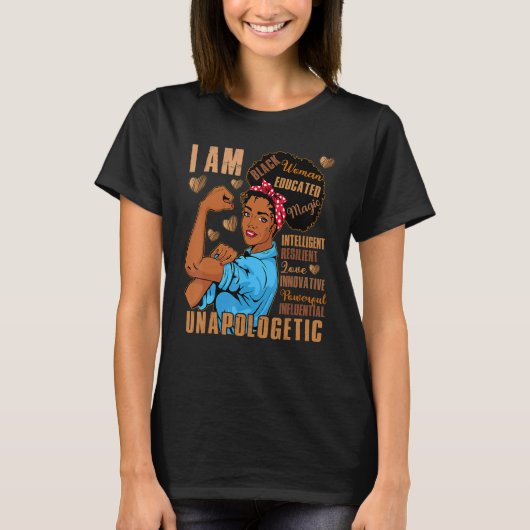 Black Woman Educated Intelligent Resilient Powerfu T-Shirt (Vorderseite)