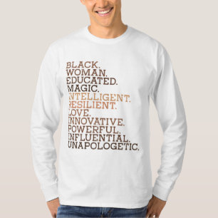 Black Woman Educated Magic BHM African History Mel T-Shirt