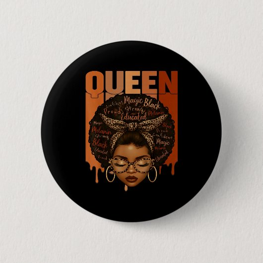 Black Woman Educated Strong Black History Month Gi Button (Vorderseite)