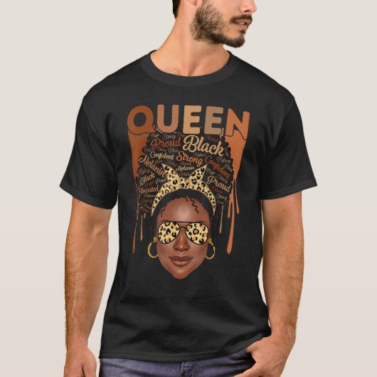 Black Woman Educated Strong Melanin Queen African T-Shirt (Vorderseite)