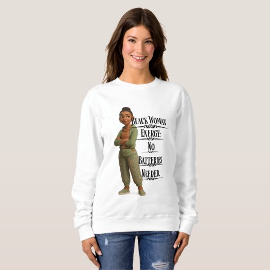 Black Woman Energy,Pixarstyle 3D Sweatshirt (Vorne ganz)