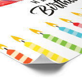 Black Woman Happy Birthday Multicolor Poster (Ecke)