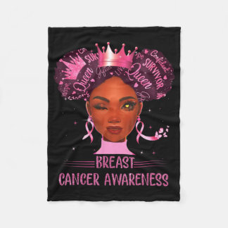 Black Woman In October We Wear Pink Breast Cancer  Fleecedecke