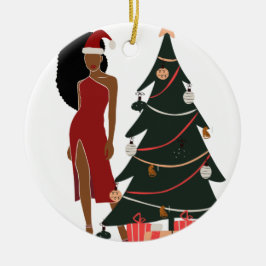 Black Woman Leo Zodiac Weihnachtsschmuck