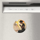 Black Woman Praying | Impasto Abstract Art Magnet (In Situ (Geschirrspüler))